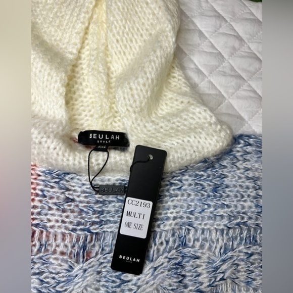 NWT Beuhla Style Lounge Around Cropped Sweater - Blue/combo Multi One size - Picture 9 of 9